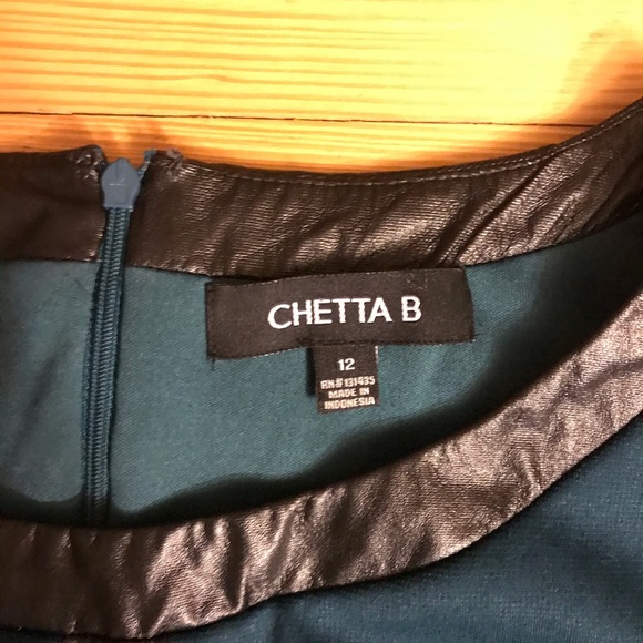 Chetta B Teal Black Mod Dress, EUC, 12 - Picture 4 of 15